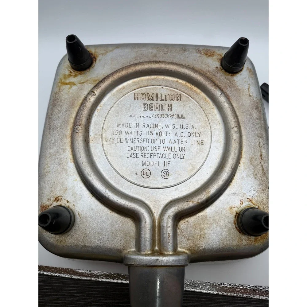 Vintage Hamilton Beach Electric Skillet Model 11F Aluminum Frying Pan with Lid